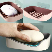 Load image into Gallery viewer, Soap Rack No Drilling Wall Mounted Double Layer Soap Holder Soap Sponge Dish Bathroom Accessories Soap Dishes Self Adhesive Soap Dish Bar Soap Holder Soap Dishes Tray Saver Case Box for Shower Bathroom Kitchen Dish Drainer Drying Rack
