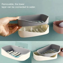 Load image into Gallery viewer, Soap Rack No Drilling Wall Mounted Double Layer Soap Holder Soap Sponge Dish Bathroom Accessories Soap Dishes Self Adhesive Soap Dish Bar Soap Holder Soap Dishes Tray Saver Case Box for Shower Bathroom Kitchen Dish Drainer Drying Rack
