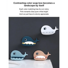 Load image into Gallery viewer, Soap Rack No Drilling Wall Mounted Drain Non Perforated Double Layer Holder Sponge Dish Accessories Magic Soap Dishes Bathroom Cute Soap Dish for Kids Plastic Self Draining Soap Holder for Shower Wall Cartoon Hanging Bathroom Soap Tray with Suction Cup
