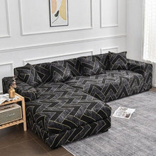 Load image into Gallery viewer, Sofa Cover Geometric Couch Cover Elastic Sofa Cover for Living Room Pets Corner L Shaped Chaise Longue Sofa Slipcover Shaped Sofa Slipcovers with Elastic Bottom, Jacquard Chaise Lounge Set for Living Room
