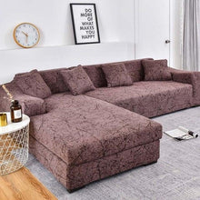 Load image into Gallery viewer, Sofa Cover Geometric Couch Cover Elastic Sofa Cover for Living Room Pets Corner L Shaped Chaise Longue Sofa Slipcover Shaped Sofa Slipcovers with Elastic Bottom, Jacquard Chaise Lounge Set for Living Room
