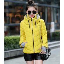 Load image into Gallery viewer, Soft And Comfortable Winter Jacket For Women Short Women's Thicken Outerwear In solid hooded Coats Zipper For Female Slim Cotton padded basic tops
