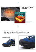 Load image into Gallery viewer, Soft Black Mens Boots Winter Fur Warm Snow Men Walking Boots Work Shoes Footwear Fashion Rubber Ankle Shoes Warm Fur Lined Ankle Booties Comfortable Non Slip Outdoor Shoes
