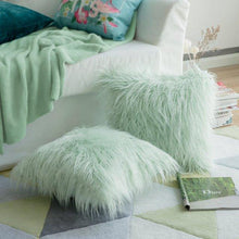 Load image into Gallery viewer, Soft Fur Polyester Cotton Pillow Covers Cushion Covers Luxury Soft Decorative Pillow Covers Home Decor Pillow Covers Living Room Bedroom Decorative Pillowcase Shaggy Fluffy Cover 45x45CM
