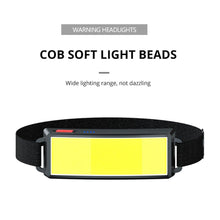Load image into Gallery viewer, Soft Light Headlamp Flashlight LED Headlamp Adjustable Strap With COB Wick  Headlight Beads Wide Range of Lighting   Perfect Head Light For Camping Hiking Running Built-in Rechargeable Lithium Battery
