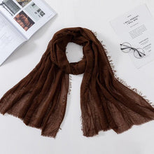 Load image into Gallery viewer, Soft Muslim Crinkle Hijab Scarf Soft Cotton Headscarf Ultra Soft Breathable Head Scarf Islamic Head Wraps Hijab For Women 70*175cm
