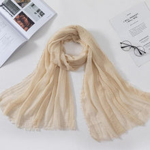 Load image into Gallery viewer, Soft Muslim Crinkle Hijab Scarf Soft Cotton Headscarf Ultra Soft Breathable Head Scarf Islamic Head Wraps Hijab For Women 70*175cm
