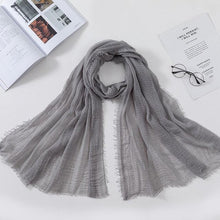 Load image into Gallery viewer, Soft Muslim Crinkle Hijab Scarf Soft Cotton Headscarf Ultra Soft Breathable Head Scarf Islamic Head Wraps Hijab For Women 70*175cm
