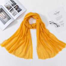 Load image into Gallery viewer, Soft Muslim Crinkle Hijab Scarf Soft Cotton Headscarf Ultra Soft Breathable Head Scarf Islamic Head Wraps Hijab For Women 70*175cm
