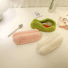 Load image into Gallery viewer, Soft Plush Pencil Case Stationery Pouch Cosmetic Zipper Pouch Bag Simple Lightweight Design
