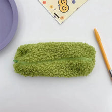 Load image into Gallery viewer, Soft Plush Pencil Case Stationery Pouch Cosmetic Zipper Pouch Bag Simple Lightweight Design

