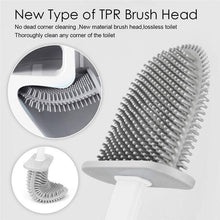 Load image into Gallery viewer, Soft Silicone Head Toilet Brush With Holder Black Wall-Mounted Detachable Handle Bathroom Cleaner Durable Accessories Silicone Toilet Brush Wall Mounting Toilet Brush No-Slip Long Handle Soft Silicone Bristle Toilet Corner Cleaner
