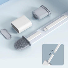 Load image into Gallery viewer, Soft Silicone Head Toilet Brush With Holder Black Wall-Mounted Detachable Handle Bathroom Cleaner Durable Accessories Silicone Toilet Brush Wall Mounting Toilet Brush No-Slip Long Handle Soft Silicone Bristle Toilet Corner Cleaner
