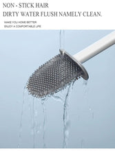 Load image into Gallery viewer, Soft Silicone Head Toilet Brush With Holder Black Wall-Mounted Detachable Handle Bathroom Cleaner Durable Accessories Silicone Toilet Brush Wall Mounting Toilet Brush No-Slip Long Handle Soft Silicone Bristle Toilet Corner Cleaner

