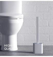Load image into Gallery viewer, Soft Silicone Head Toilet Brush With Holder Black Wall-Mounted Detachable Handle Bathroom Cleaner Durable Accessories Silicone Toilet Brush Wall Mounting Toilet Brush No-Slip Long Handle Soft Silicone Bristle Toilet Corner Cleaner
