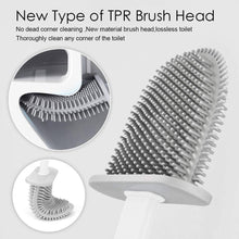 Load image into Gallery viewer, Soft Silicone Head Toilet Brush With Holder Black Wall-Mounted Detachable Handle Bathroom Cleaner Durable Accessories Silicone Toilet Brush Wall Mounting Toilet Brush No-Slip Long Handle Soft Silicone Bristle Toilet Corner Cleaner
