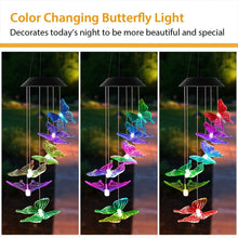 Load image into Gallery viewer, Solar LED Butterfly Wind Chimes
