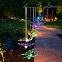 Load image into Gallery viewer, Solar LED Butterfly Wind Chimes
