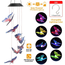 Load image into Gallery viewer, Solar LED Butterfly Wind Chimes

