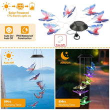 Load image into Gallery viewer, Solar LED Butterfly Wind Chimes
