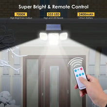 Load image into Gallery viewer, Solar Outdoor Lights 333 LEDs Motion Sensor Lights 4 Heads
