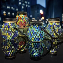 Load image into Gallery viewer, Solar Outdoor Mosaic Lantern
