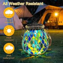 Load image into Gallery viewer, Solar Outdoor Mosaic Lantern
