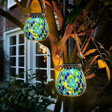 Load image into Gallery viewer, Solar Outdoor Mosaic Lantern
