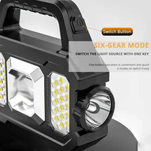 Load image into Gallery viewer, Solar Portable Flashlight &amp; Handheld Searchlight with Side Lights
