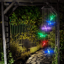 Load image into Gallery viewer, Solar Powered Dragonfly Lights Wind Chimes
