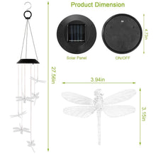 Load image into Gallery viewer, Solar Powered Dragonfly Lights Wind Chimes
