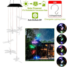 Load image into Gallery viewer, Solar Powered Dragonfly Lights Wind Chimes
