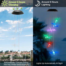 Load image into Gallery viewer, Solar Powered Dragonfly Lights Wind Chimes
