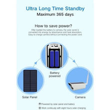 Load image into Gallery viewer, Solar Powered IP Camera with Rechargable Batteries HD 1080p Loop Recording
