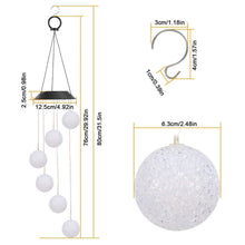 Load image into Gallery viewer, Solar Powered LED Ball Wind Chimes - Color Changing LED String Light
