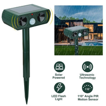 Load image into Gallery viewer, Solar Powered Ultrasonic Animal Repeller
