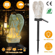 Load image into Gallery viewer, Solar Praying Angle Statue Garden Light
