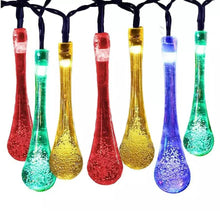 Load image into Gallery viewer, Solar String Lights 20ft 30 LED Water Drop Solar String Fairy Waterproof Lights
