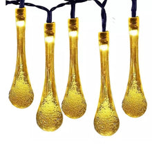 Load image into Gallery viewer, Solar String Lights 20ft 30 LED Water Drop Solar String Fairy Waterproof Lights

