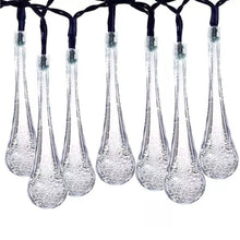 Load image into Gallery viewer, Solar String Lights 20ft 30 LED Water Drop Solar String Fairy Waterproof Lights
