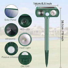 Load image into Gallery viewer, Solar Ultrasonic Animal Repeller with Motion Detector
