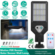 Load image into Gallery viewer, Solar Wall Light Outdoor Beads PIR Motion Sensor Remote Control Wireless Lamps
