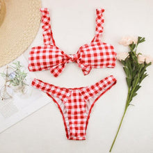 Load image into Gallery viewer, Solid Bikini Set Swimsuit Women Bikini Swimwear Female Halter Top Bathing Suit Swimming Wear Bikini High Cut Swimsuit High Waist Plus Size Summer Swimwear
