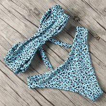 Load image into Gallery viewer, Solid Bikini Set Swimsuit Women Bikini Swimwear Female Halter Top Bathing Suit Swimming Wear Bikini High Cut Swimsuit High Waist Plus Size Summer Swimwear
