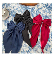 Load image into Gallery viewer, Solid Color Big Large Satin Bow Hairpins Barrettes For Women Girl Wedding Long Ribbon Hair Clip Fashion Hairgrips Accessories For Party
