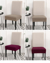 Load image into Gallery viewer, Solid  Dining Chair Cover Elastic Half-wraped Seat Case for Kichen Wedding Banquet Hotel Chair Cushions Cover Removable Washable Dining Room Chair Slipcovers Dining Chair Covers Parsons Chair Slipcover Stretch Chair Covers for Dining Room
