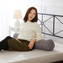 Load image into Gallery viewer, Solid Long Round Maternity Pillow Cotton linen Neck Headrest Body pillow Bed Chair Car Seat Backrest Sleeping Pillow Round Cervical Roll Cylinder Bolster Pillow with Removable Washable Cover, Ergonomically Designed  for Head Neck Spine
