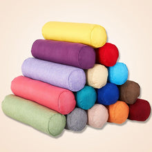 Load image into Gallery viewer, Solid Long Round Maternity Pillow Cotton linen Neck Headrest Body pillow Bed Chair Car Seat Backrest Sleeping Pillow Round Cervical Roll Cylinder Bolster Pillow with Removable Washable Cover, Ergonomically Designed  for Head Neck Spine
