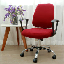 Load image into Gallery viewer, Solid Office Computer Chair Cover Spandex Split Seat Cover Universal Office Anti Dust Arm Chair Cover Washable Removable Spandex Rotating Boss Chair Slipcovers Anti-dust Soft Desk Chair Seat Protector for Dogs Cats Pets
