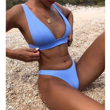 Load image into Gallery viewer, Solid Swimsuit Women Swimwear Modern Push Up Bikini Set Brazilian Bathing Suit Hot Summer Beach Wear Swimming Suit Women Swimwear Push Up Bikini Set Bathing Suit Summer Beach Wear
